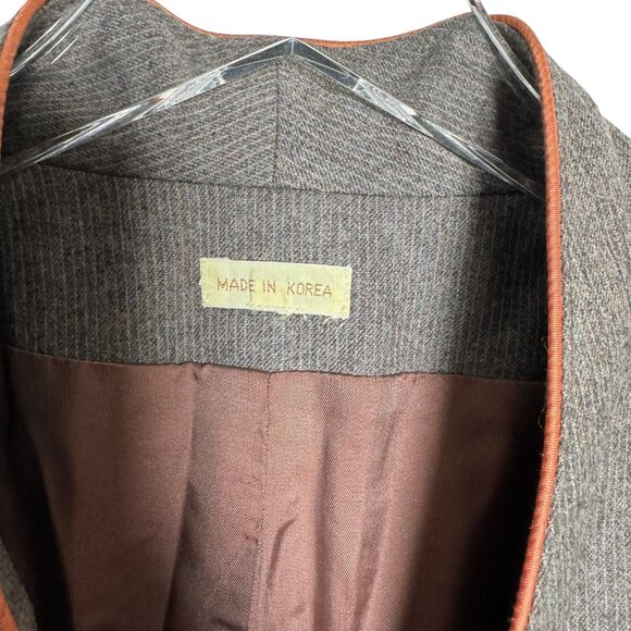 Vintage 80s Cassidy Women’s 100% Wool Blazer Taupe Button Front Size Medium - Picture 3 of 9